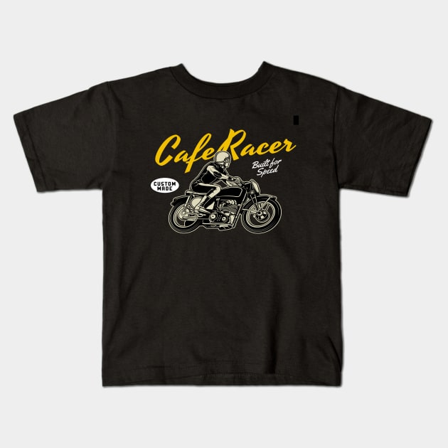 Cafe Racer Motorrad Old school Bike gift Kids T-Shirt by LutzDEsign